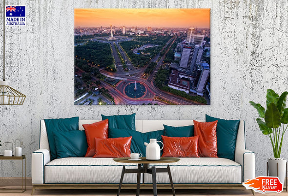 Jakarta Landmark Night Photograph Print 100% Australian Made Stretched Canvas Ready to Hang - 1504