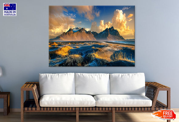 Vestrahorn Mountains Stokksnes Print 100% Australian Made Stretched Canvas Ready to Hang - 1057