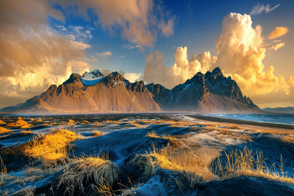 Vestrahorn Mountains Stokksnes Print 100% Australian Made Stretched Canvas Ready to Hang - 1057