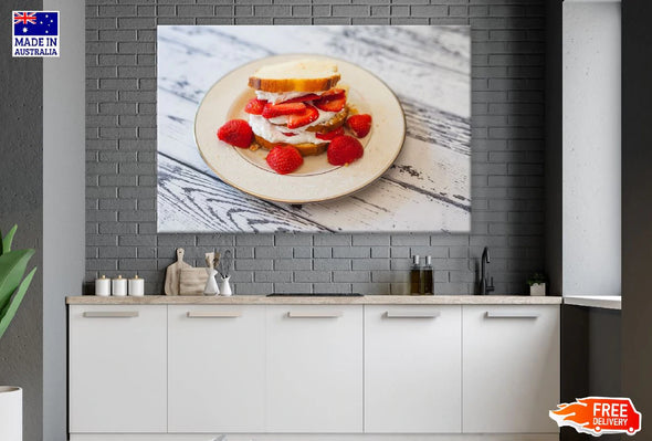 Strawberry Shortcake Closeup Photograph Print 100% Australian Made Stretched Canvas Ready to Hang - 2037