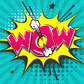 WOW Chat Bubble Illustration Design Pop Arts & Comic Poster Print 100% Australian Made Stretched Canvas Ready to Hang - 2139