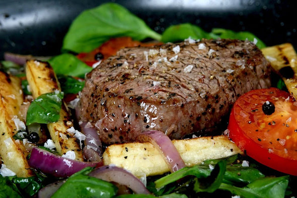 Steak Meat Meal Closeup Photograph Print 100% Australian Made Stretched Canvas Ready to Hang - 2039