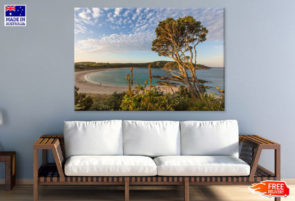 Maitai Bay & Sandy Beach View Print 100% Australian Made Stretched Canvas Ready to Hang - 1406