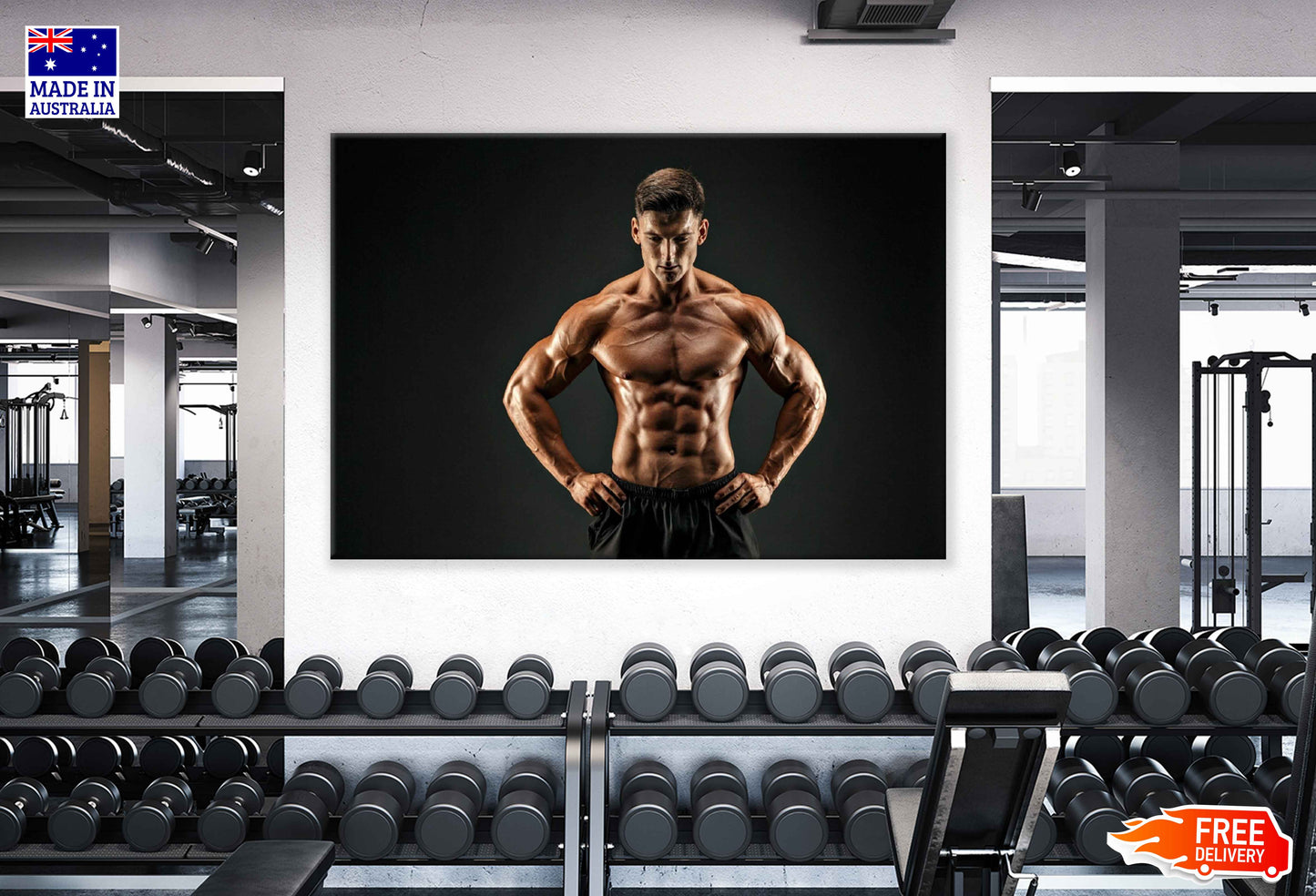 Muscular Man Posing Closeup Photograph Print 100% Australian Made Stretched Canvas Ready to Hang - 2239