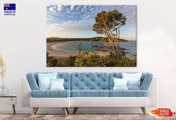 Maitai Bay & Sandy Beach View Print 100% Australian Made Stretched Canvas Ready to Hang - 1406