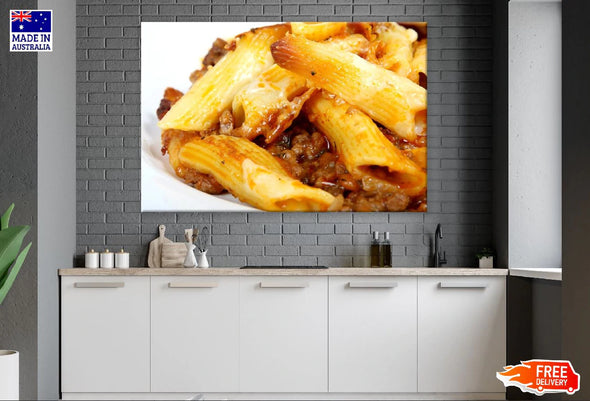 Macaroni Pasta Closeup Photograph Print 100% Australian Made Stretched Canvas Ready to Hang - 2040