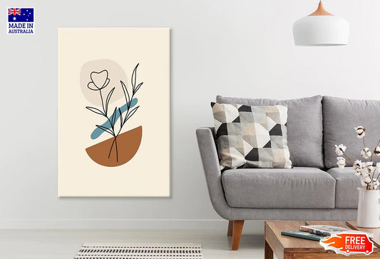 Flower Plant Abstract Shape Design Print 100% Australian Made Stretched Canvas Ready to Hang - 1840