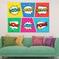 COOL OUCH HELLO WOW LIKE POW Chat Bubble Illustration Pop Arts & Comic Poster Print 100% Australian Made Stretched Canvas Ready to Hang - 2141