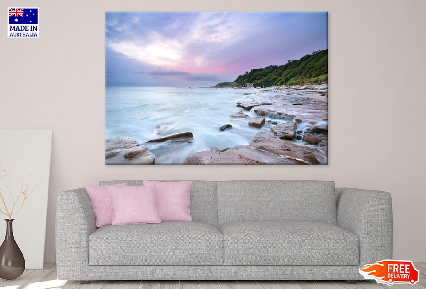 Illawarra Coastline Sea Photograph Print 100% Australian Made Stretched Canvas Ready to Hang - 1355