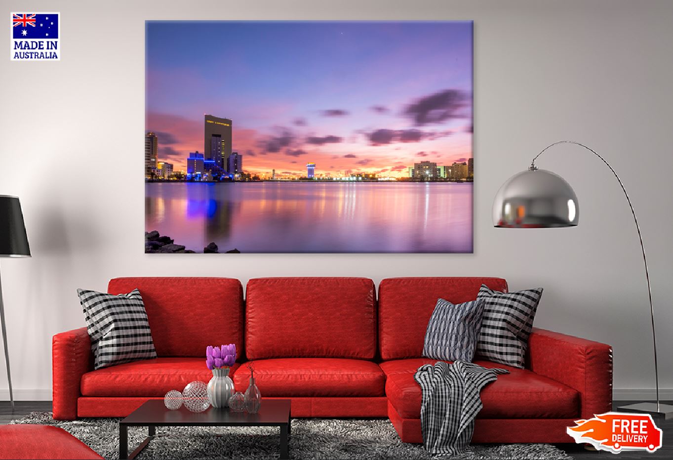 Jeddah City Sea View Photograph Print 100% Australian Made Stretched Canvas Ready to Hang - 1456