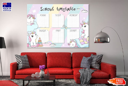 School Timetable for Students Art Print 100% Australian Made Stretched Canvas Ready to Hang - 1664