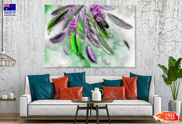 Bird Feather Design Digital Art  Print 100% Australian Made Stretched Canvas Ready to Hang - 1888