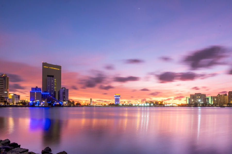 Jeddah City Sea View Photograph Print 100% Australian Made Stretched Canvas Ready to Hang - 1456