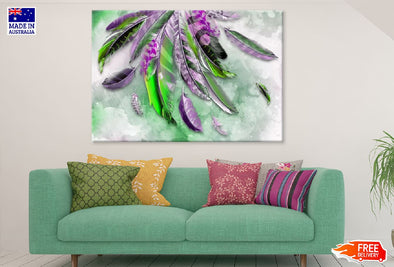 Bird Feather Design Digital Art  Print 100% Australian Made Stretched Canvas Ready to Hang - 1888