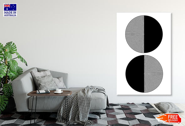 Circle Shape Line Art Abstract Design Print 100% Australian Made Stretched Canvas Ready to Hang - 1842