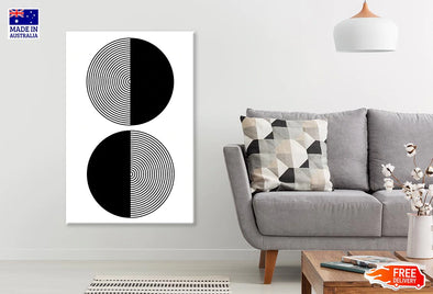 Circle Shape Line Art Abstract Design Print 100% Australian Made Stretched Canvas Ready to Hang - 1842