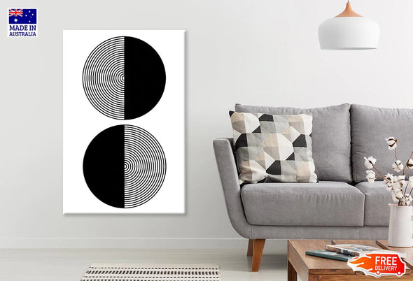 Circle Shape Line Art Abstract Design Print 100% Australian Made Stretched Canvas Ready to Hang - 1842