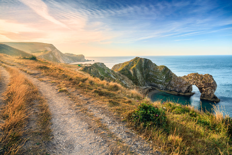 Durdle Door Dorset Beach View Print 100% Australian Made Stretched Canvas Ready to Hang - 1410