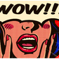 WOW Chat Bubble & Screaming Girl Illustration Pop Arts & Comic Poster Print 100% Australian Made Stretched Canvas Ready to Hang - 2144