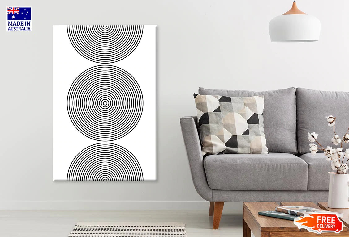 Circle Shape Line Art Abstract Design Print 100% Australian Made Stretched Canvas Ready to Hang - 1843