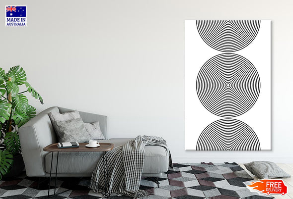 Circle Shape Line Art Abstract Design Print 100% Australian Made Stretched Canvas Ready to Hang - 1843