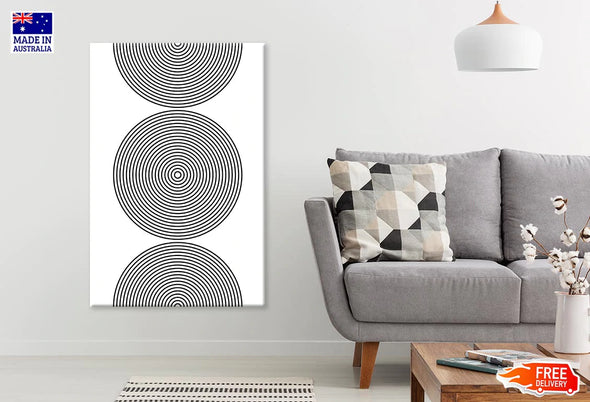 Circle Shape Line Art Abstract Design Print 100% Australian Made Stretched Canvas Ready to Hang - 1843