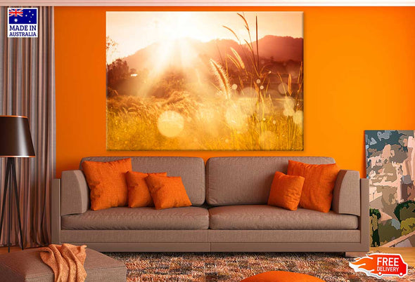 Summer Wheat Field Photograph Print 100% Australian Made Stretched Canvas Ready to Hang - 1613