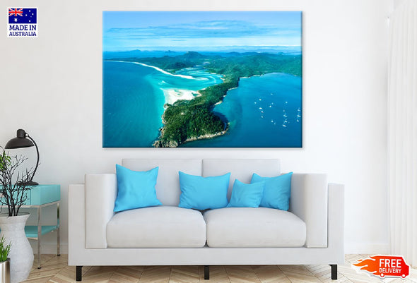 Hill Inlet Whitsunday Island View Print 100% Australian Made Stretched Canvas Ready to Hang - 1412