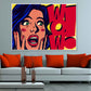 WOW Quote & Surprised Girl Illustration Pop Arts & Comic Poster Print 100% Australian Made Stretched Canvas Ready to Hang - 2146