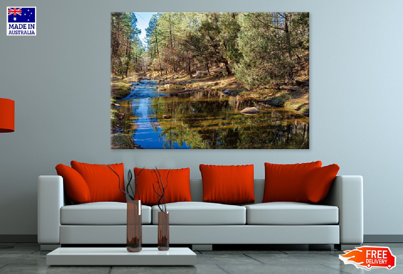 Sitgreaves National Forest River Print 100% Australian Made Stretched Canvas Ready to Hang - 1066