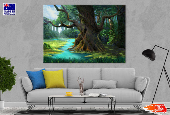 Ancient Tree in the Forest Art Print 100% Australian Made Stretched Canvas Ready to Hang - 1747