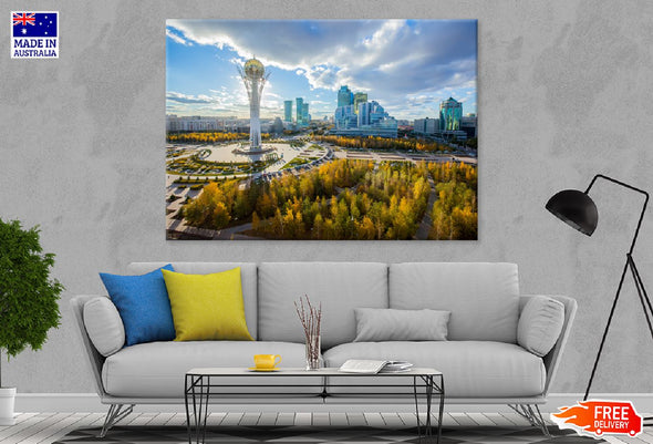 Astana View Nur-Sultan Kazakhstan Print 100% Australian Made Stretched Canvas Ready to Hang - 1518