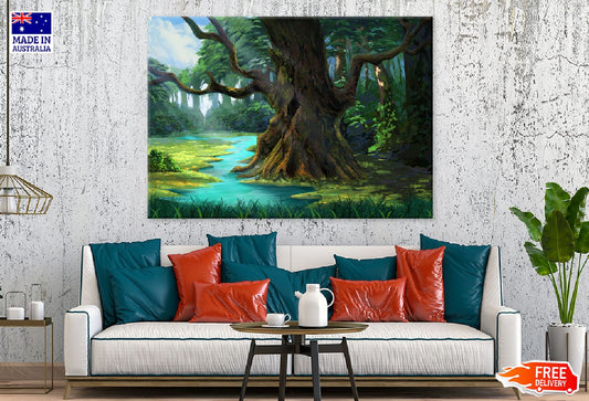 Ancient Tree in the Forest Art Print 100% Australian Made Stretched Canvas Ready to Hang - 1747