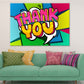 Colorful Thank You Quote Vector Design Pop Arts & Comic Poster Print 100% Australian Made Stretched Canvas Ready to Hang - 2151