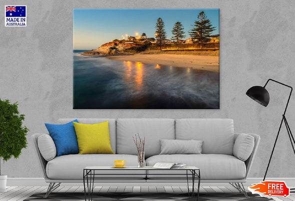 Port Noarlunga Beach Sunset View Print 100% Australian Made Stretched Canvas Ready to Hang - 1419