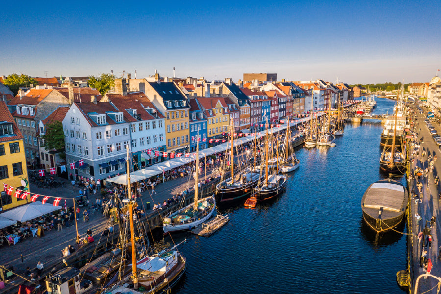 Nyhavn New Harbour Canal Denmark Print 100% Australian Made Stretched Canvas Ready to Hang - 1520