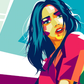 Fashion Woman in Style Illustration Pop Arts & Comic Poster Print 100% Australian Made Stretched Canvas Ready to Hang - 2161