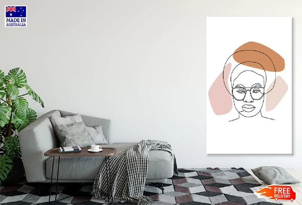 Girl With Sunglasses Line Art Design Print 100% Australian Made Stretched Canvas Ready to Hang - 1788