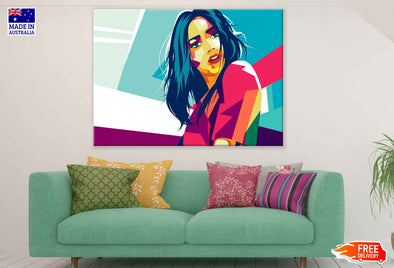 Fashion Woman in Style Illustration Pop Arts & Comic Poster Print 100% Australian Made Stretched Canvas Ready to Hang - 2161