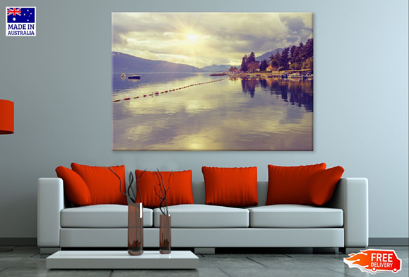 Bay of Kotor near Tivat City View Print 100% Australian Made Stretched Canvas Ready to Hang - 1072