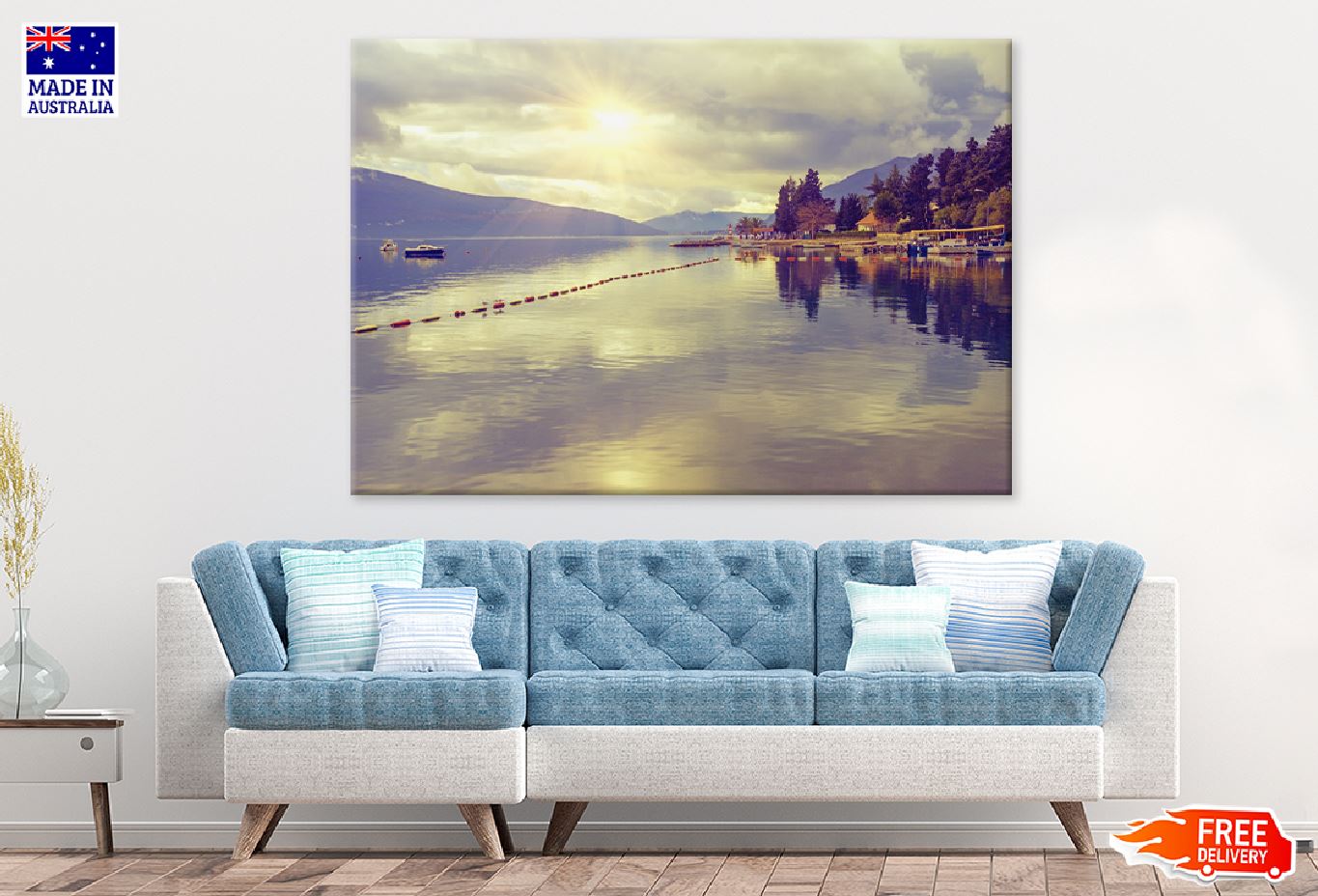 Bay of Kotor near Tivat City View Print 100% Australian Made Stretched Canvas Ready to Hang - 1072