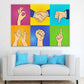 Hand Signs Illustration Pop Arts & Comic Poster Print 100% Australian Made Stretched Canvas Ready to Hang - 2154