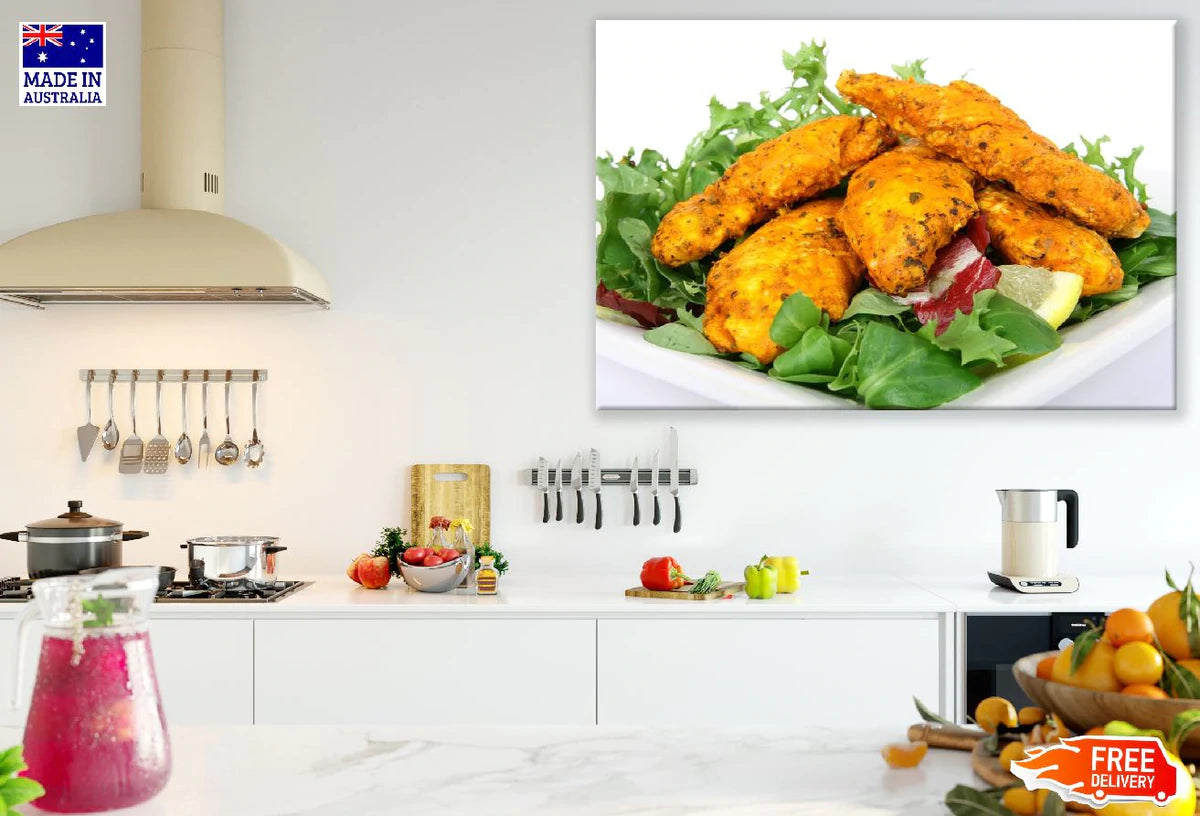 Ness Chicken Tenders Salad Photograph  Print 100% Australian Made Stretched Canvas Ready to Hang - 2055