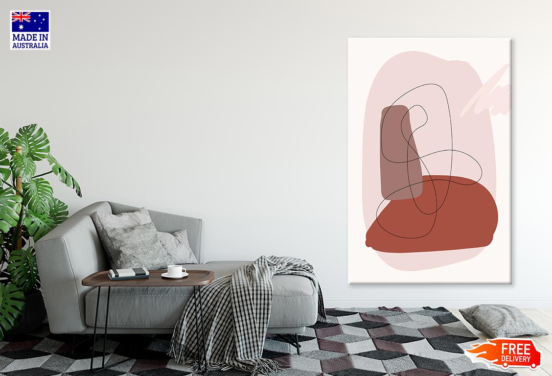 Abstract Shapes & Line Art Print 100% Australian Made Stretched Canvas Ready to Hang - 1854