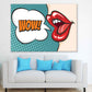 WOW Quote & Girl Mouth Vector Pop Arts & Comic Poster Print 100% Australian Made Stretched Canvas Ready to Hang - 2155