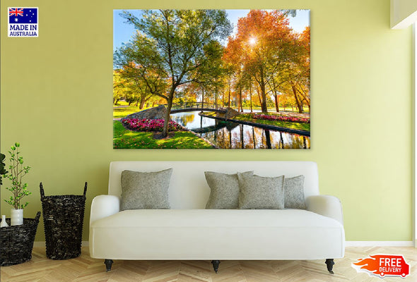 Autumn Trees in Rymill Park View Print 100% Australian Made Stretched Canvas Ready to Hang - 1753