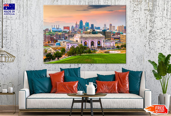 Kansas City View Missouri USA Print 100% Australian Made Stretched Canvas Ready to Hang - 1524