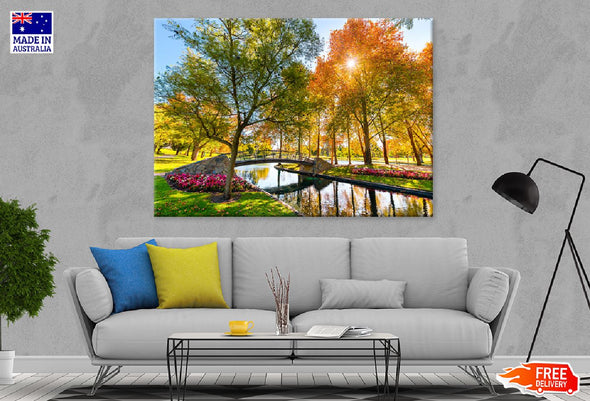 Autumn Trees in Rymill Park View Print 100% Australian Made Stretched Canvas Ready to Hang - 1753