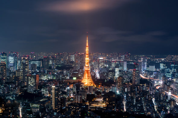 Tokyo Tower at Night view Japan Print 100% Australian Made Stretched Canvas Ready to Hang - 1525