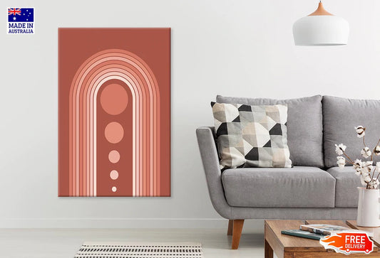 Orange & Pink Geometric Line Art Print 100% Australian Made Stretched Canvas Ready to Hang - 1856